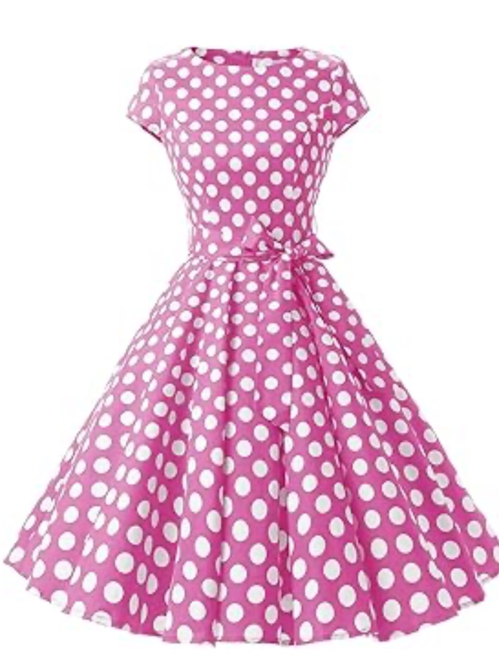 Dressystar Pink & White Polka Dot Vintage Style Dress Size M